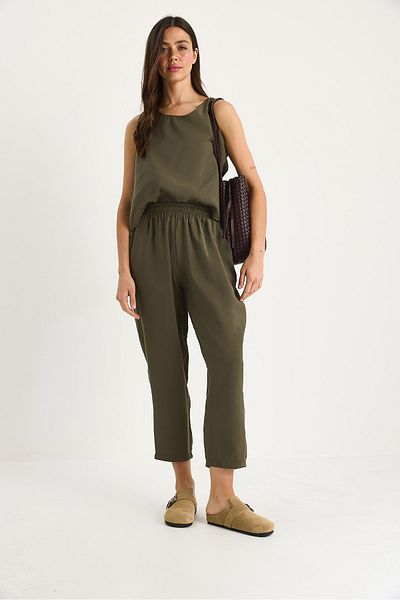 Bianco Lucci Women's Thick Strap Blouse Elastic Waist Pants Modal Suit 3089 60283231