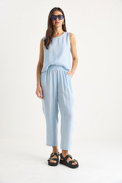 Bianco Lucci Women's Thick Strap Blouse Elastic Waist Pants Modal Suit 3089 60283231