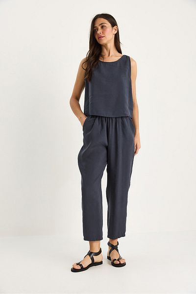 Bianco Lucci Women's Thick Strap Blouse Elastic Waist Pants Modal Suit 3089 60283231