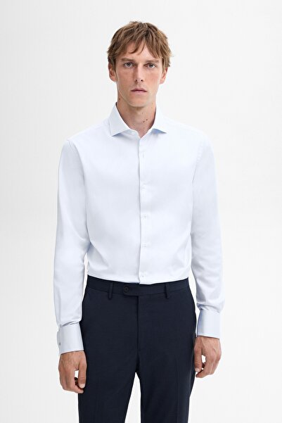 Massimo Dutti Slim Fit Duble Manşetli Fitilli Gömlek