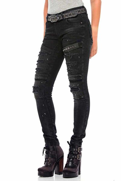Cipo&Baxx Wd383 Yırtık Motorcu Stil Skinny Jean Pantolon