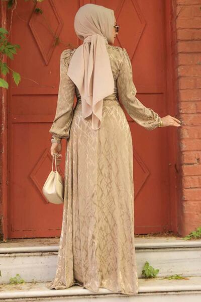 Neva Style Desenli Vizon Tesettür Elbise 23272V