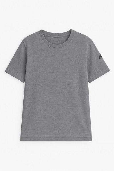 MARKAPIA Ανδρικό μπλουζάκι Crew Neck Basic μονόχρωμο κοντομάνικο γκρι