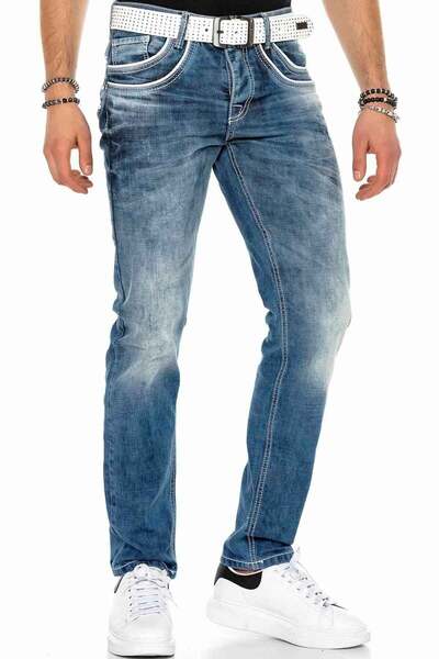 Cipo&Baxx C-1127 Two Layers Pocket Embroidered Men's Jean Trousers