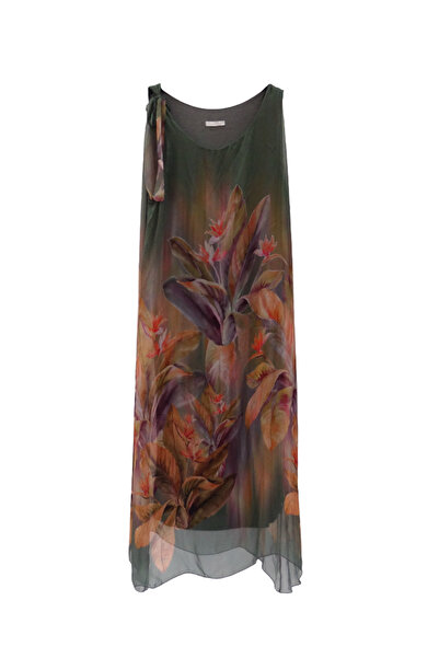 Metta's Shop İtalyan İpek Çiçek Desenli Elbise