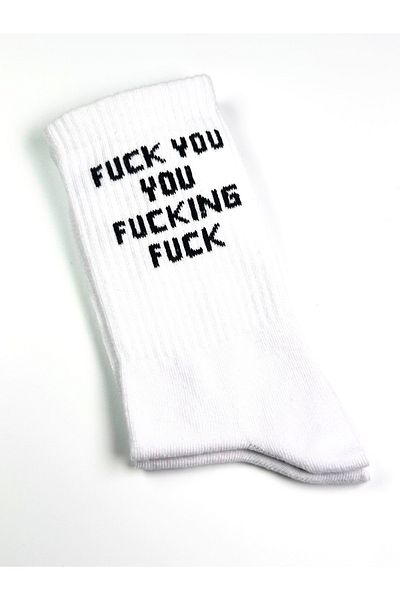 CARNAVAL SOCKS F.ck You You F.cking F.ck Πολύχρωμες αθλητικές κάλτσες με γραπτά σχέδια