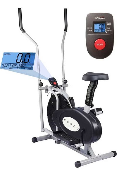 BUNCA Home Full Body Exercise Bike with LCD Display, Multi-resistance, Supports up to 120kg, Free Elastic Tommy Rope