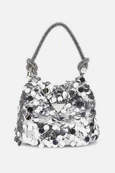 Guess HOLIDAY SHINE TOP HANDLE POUCH حقيبة كتف نسائية باللون الرمادي HWEY9538...