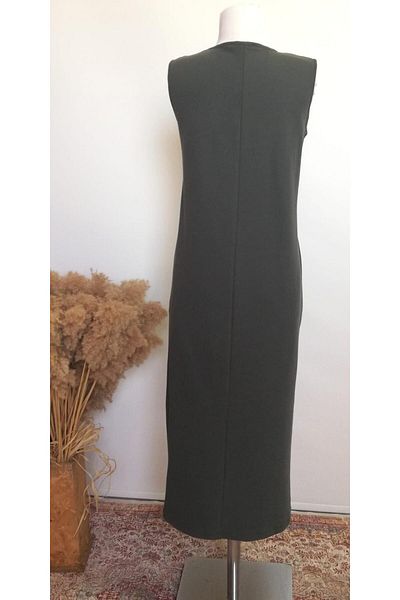 Plistre 2270_γυναικείο, ιαπωνικό μανίκι (αμάνικο), 100% βαμβακερό φόρεμα μακρύ μήκος Interlock