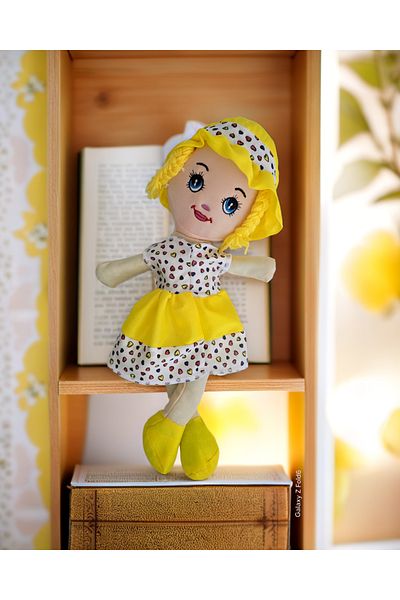 OMZ Baby Girl Toy with Heart Yellow Toy Cloth Doll Very Realistic Doll Baby Boy Toy