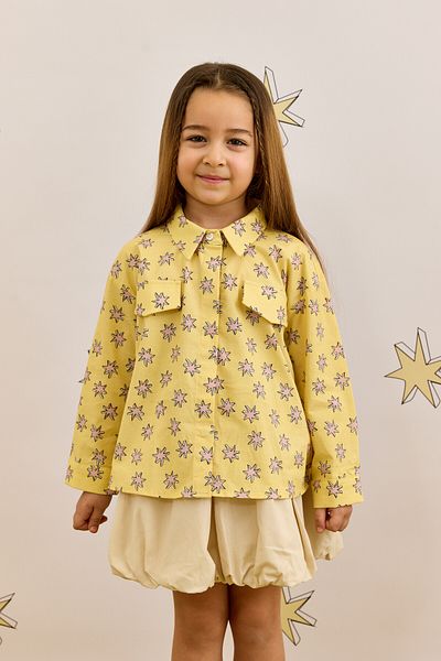 Fahhar Kids Жълта риза със звезден мотив