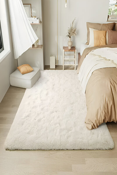 KEVLİNE Kevline Puffy Peluş Makinede Yıkanabilir Kaymaz Taban Yolluk Salon Ko...