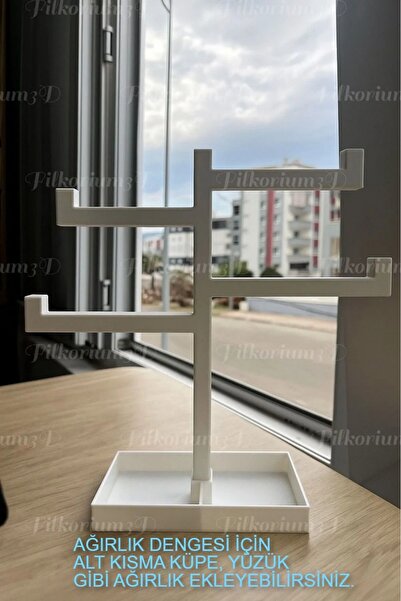 Filkorium3D Minimalist Takı ve Kolye Standı - Zarif Düzenleyici - Dekoratif K...