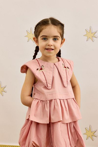 Fahhar Kids Cămașă roz peplum