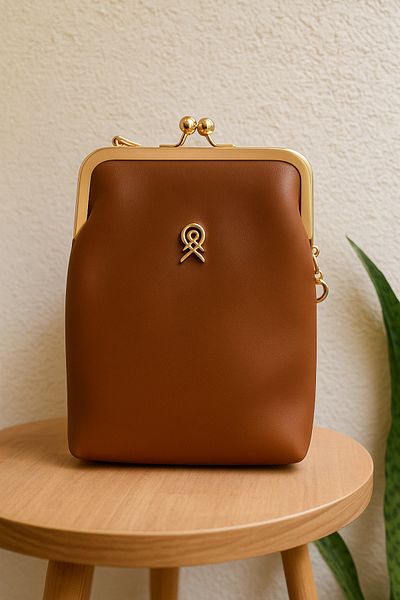 shalby Taba Gold Detailed Women's Bag I Vintage Design I 3-Eye Stylish Model and Makeup Mirror