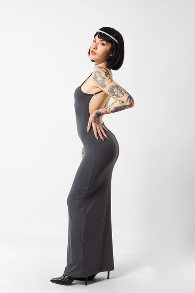 Bak Moda Smoked Sandy Long Dress - Thin Straps and Backless