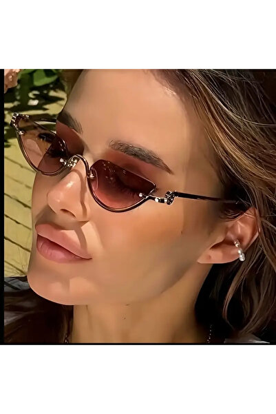 BluePepper GUPP نظارات شمسية بنية اللون بإطار ذهبي Cateye 52 ekartman