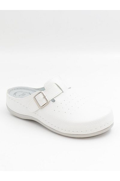 BENTO 32003 White 36-41 Anatomical Closed Front Sabo Slippers