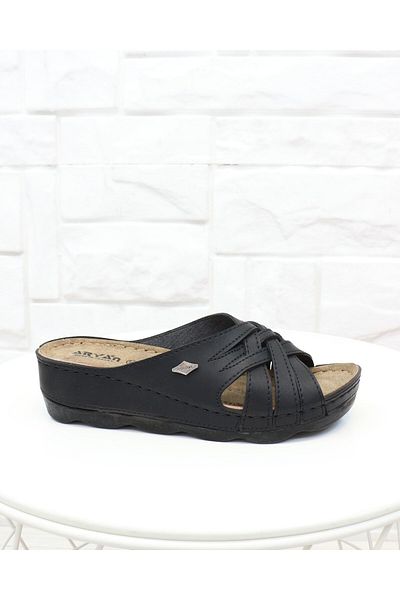 ARYAN 449 Black Anatomical Padding Women's Slippers