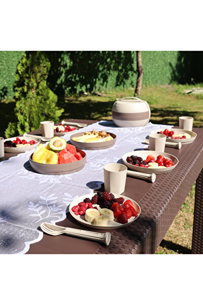 Myplas 6 Kişilik Çok Amaçlı Portatif Rahat Taşınabilir Piknik Seti Gri