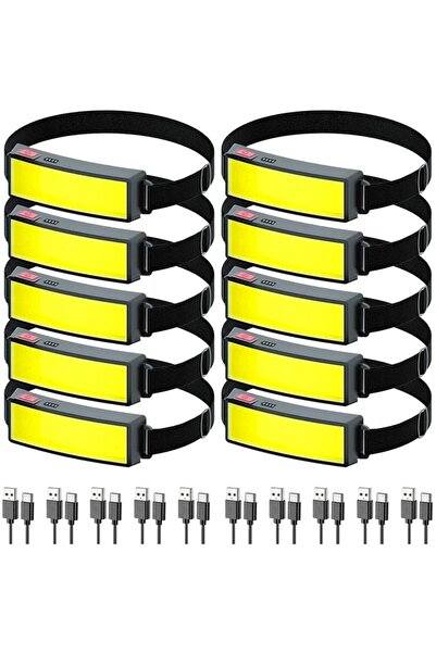 Choice 10 قطع من مصابيح الرأس القوية القابلة لإعادة الشحن عبر USB وبطارية مدم...