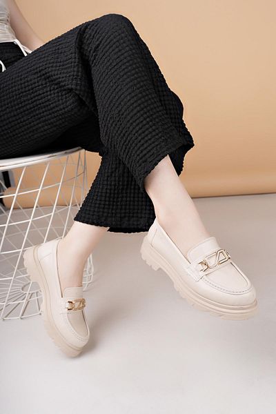 Nesil Shoes Süha 506 Μπεζ Ανατομικό Γυναικείο Lofer