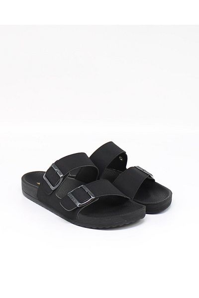 Nesil Shoes Ανδρικές παντόφλες Bento 53001 Μαύρες Ανατομικές Πόρπες