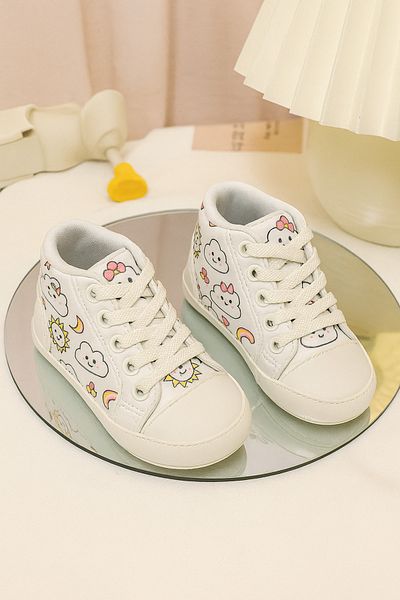 mia mia Newborn Baby Girl Cloud Patterned Booties Size 18-19