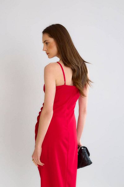 Robin Gold Detail Strap Dress - Fuchsia