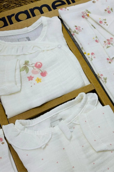 Caramell Allin'Co - Caramell 100% Natural Cotton 10S Muslin Hospital Release Cherry Baby