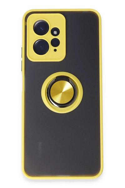 CepteToptan حافظة هاتف Xiaomi Redmi Note 12 4G من السيليكون مع حلقة مونتريال - أصفر - MKİ4188-4266
