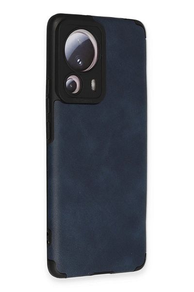 CepteToptan حافظة هاتف Xiaomi Mi 13 Lite مصنوعة من السيليكون والجلد - أزرق داكن - MKİ6471-3140