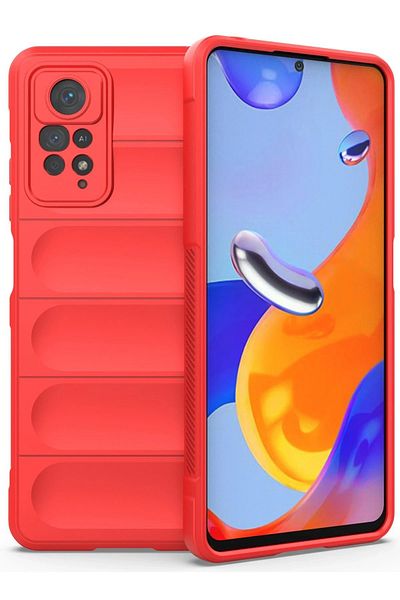 CepteToptan جراب هاتف Xiaomi Redmi Note 11 Pro مصنوع من السيليكون المثالي - أحمر - MKİ5919-5293