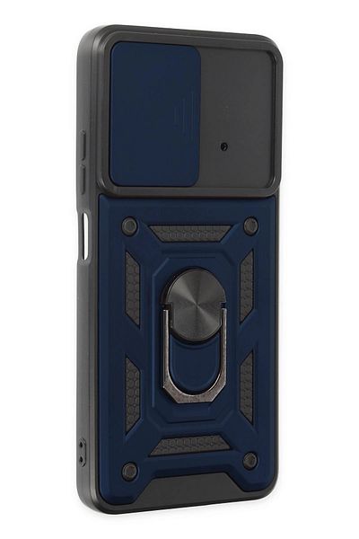 CepteToptan حافظة هاتف Xiaomi Poco X4 Pro 5G من السيليكون مع حلقة عدسة Pars - أزرق داكن - MKİ8496-8710