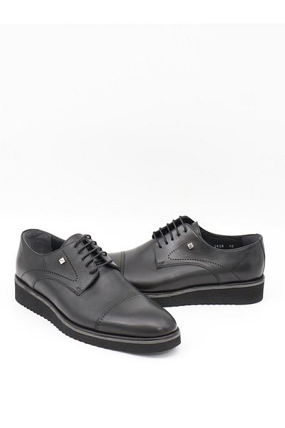 Fosco 2928 Black Genuine Leather Eva Sole Men's Shoes