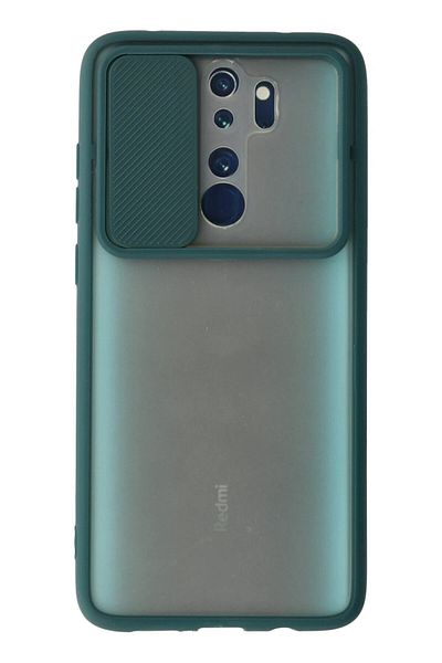 CepteToptan حافظة هاتف Xiaomi Redmi Note 8 Pro من السيليكون المنزلق للكاميرا - أخضر - MKİ2570-8917