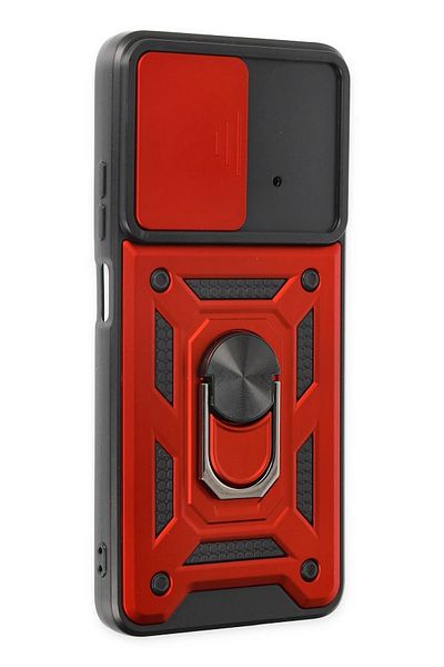 CepteToptan حافظة هاتف Xiaomi Poco X4 Pro 5G من السيليكون مع حلقة عدسة Pars - أحمر - MKİ3684-1651