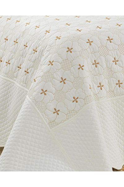Bikaya Home Toyo Embroidered Double Bed Cover Set - 3 Pieces