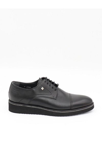 Fosco 2928 Black Genuine Leather Eva Sole Men's Shoes