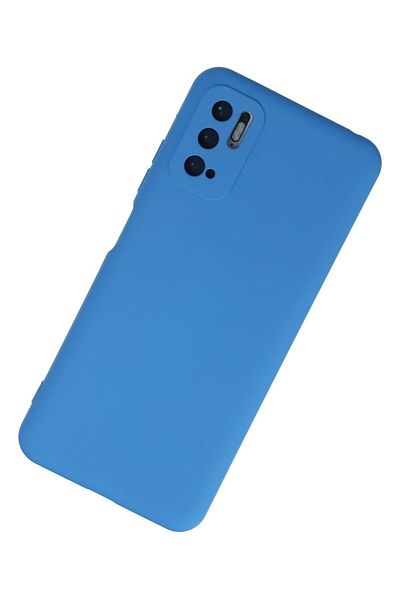 CepteToptan حافظة هاتف Xiaomi Redmi Note 10 5G من السيليكون المخملي الداخلي - أزرق - MKİ1184-7995