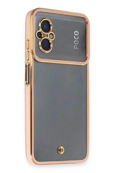 CepteToptan حافظة هاتف Xiaomi Poco M5 من السيليكون بعدسة Liva - وردي - MKİ2255-4845