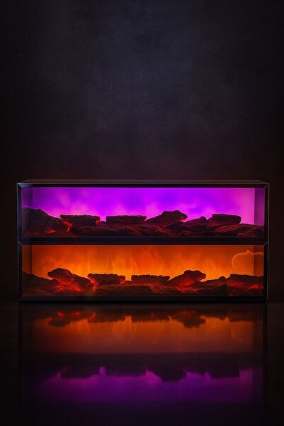 Dodo İç Mimarlık & Mobilya Tasarım Elektrikli Şömine 65 X 25 Cm Renk Modlu Uz...