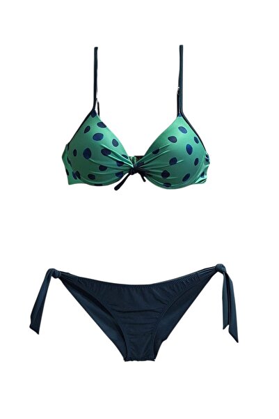 TooHot Kadın Yeşil Dolgulu Askılı İp Bağlı Bikini Takımı