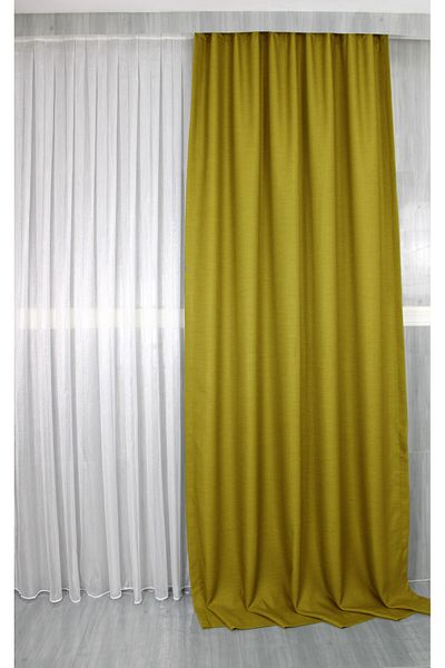 MebelPort Curtain Linen Foundation Rustic and Cornice Suitable Straight Planting
