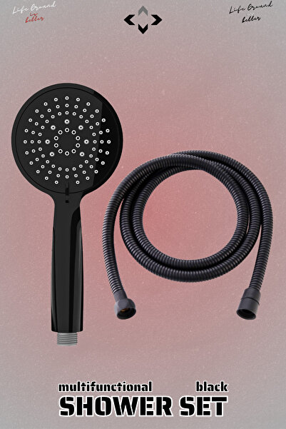 LİGROUND Çok Fonksiyonlu 150 Cm Siyah Duş Takımı Duş Seti Duş Hortumu Duş Baş...