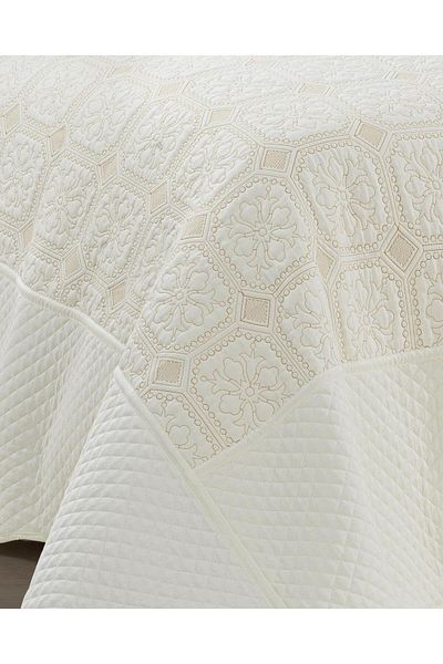 Bikaya Home Toyo Embroidered Double Bed Cover Set - 3 Pieces
