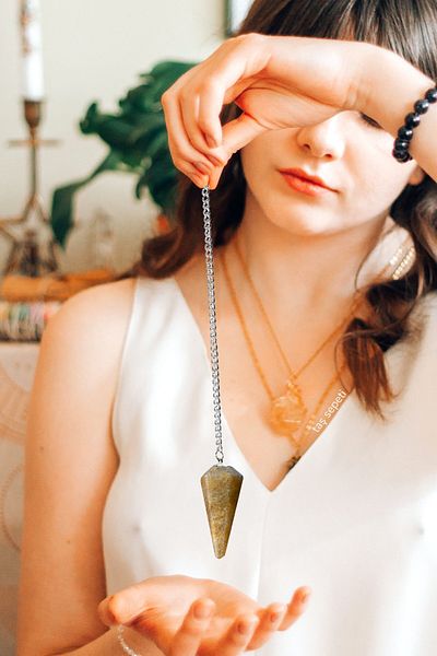 TAŞ SEPETİ Citrine Natural Stone Pendulum Dark Color Money Stone Pendulum