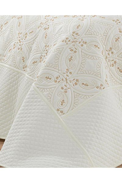 Bikaya Home Toyo Embroidered Double Bed Cover Set - 3 Pieces