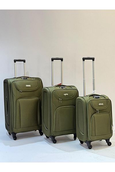 Living 3-piece Travel Luggage Set – Fabric, Multi Colors