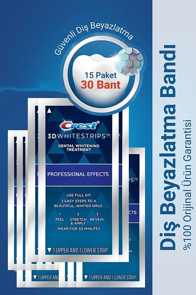 CREST 3D Whitening Strips 15 Pack / 30 Strips Professional Effects